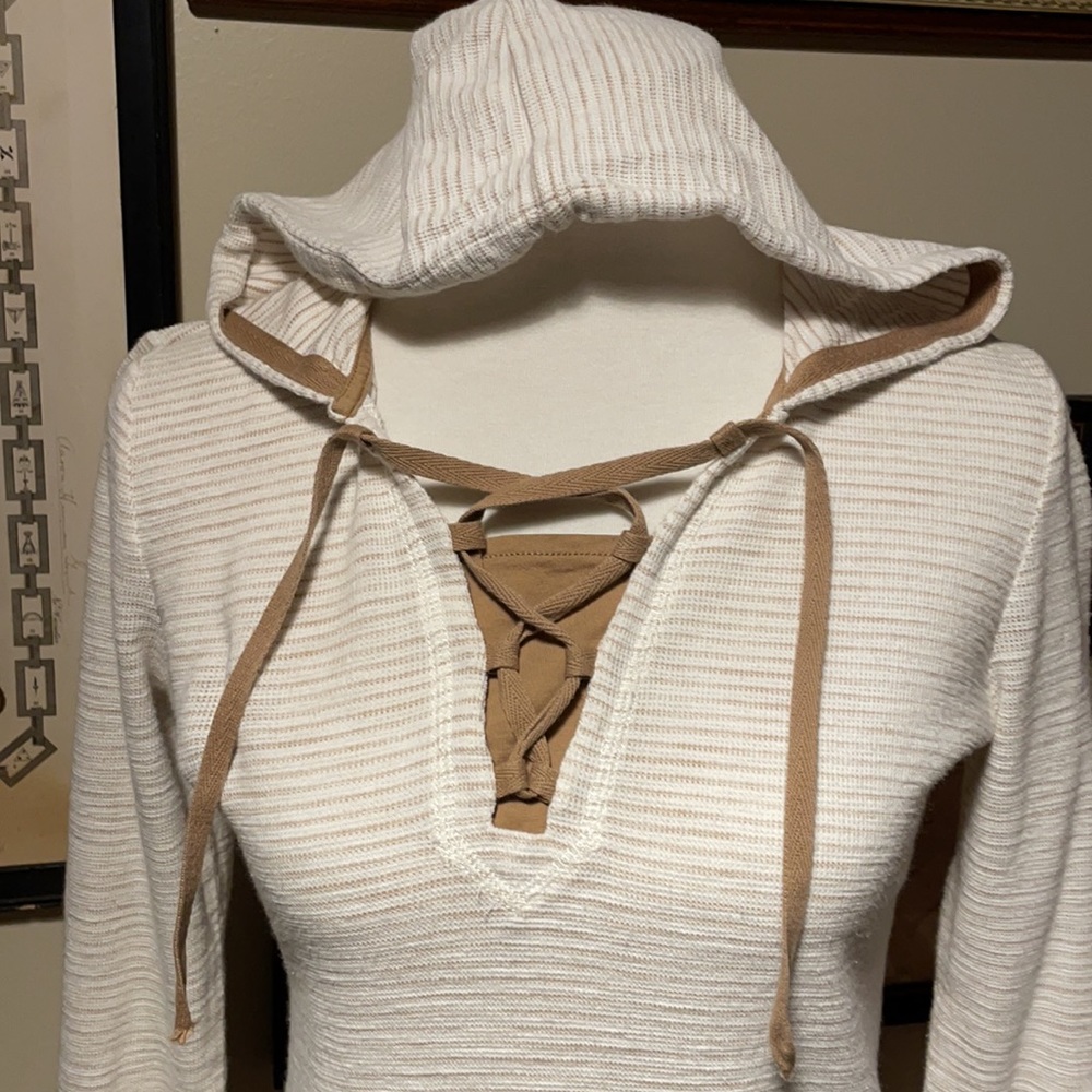 Anthropologie LAUREN RALPH LAUREN JEANS Co. Long sleeve lace-up front hoodie szS